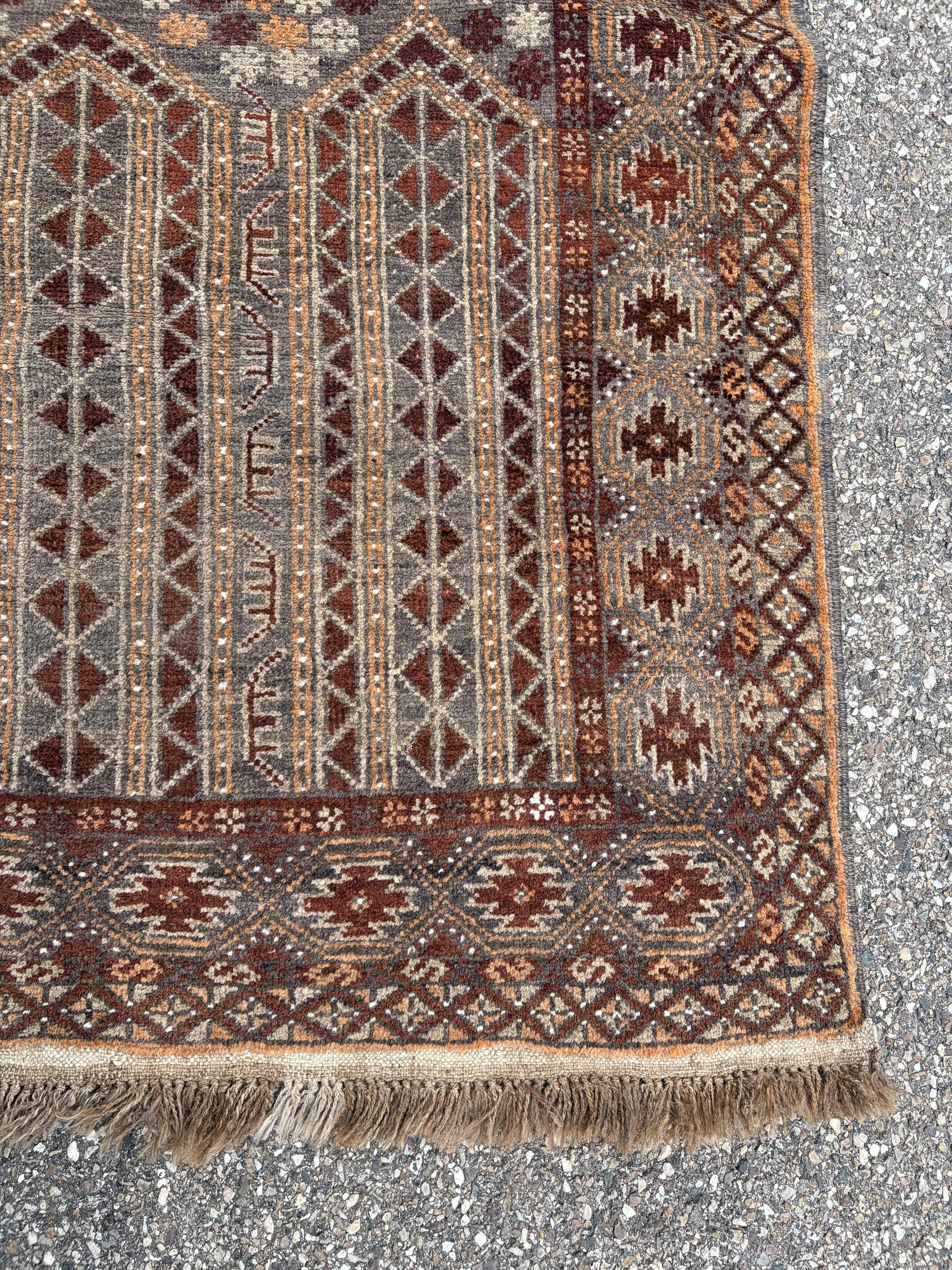 handwoven Turkmen carpet