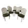 Set of seven Louis XVI style chairs in patinated beech, 20th century.