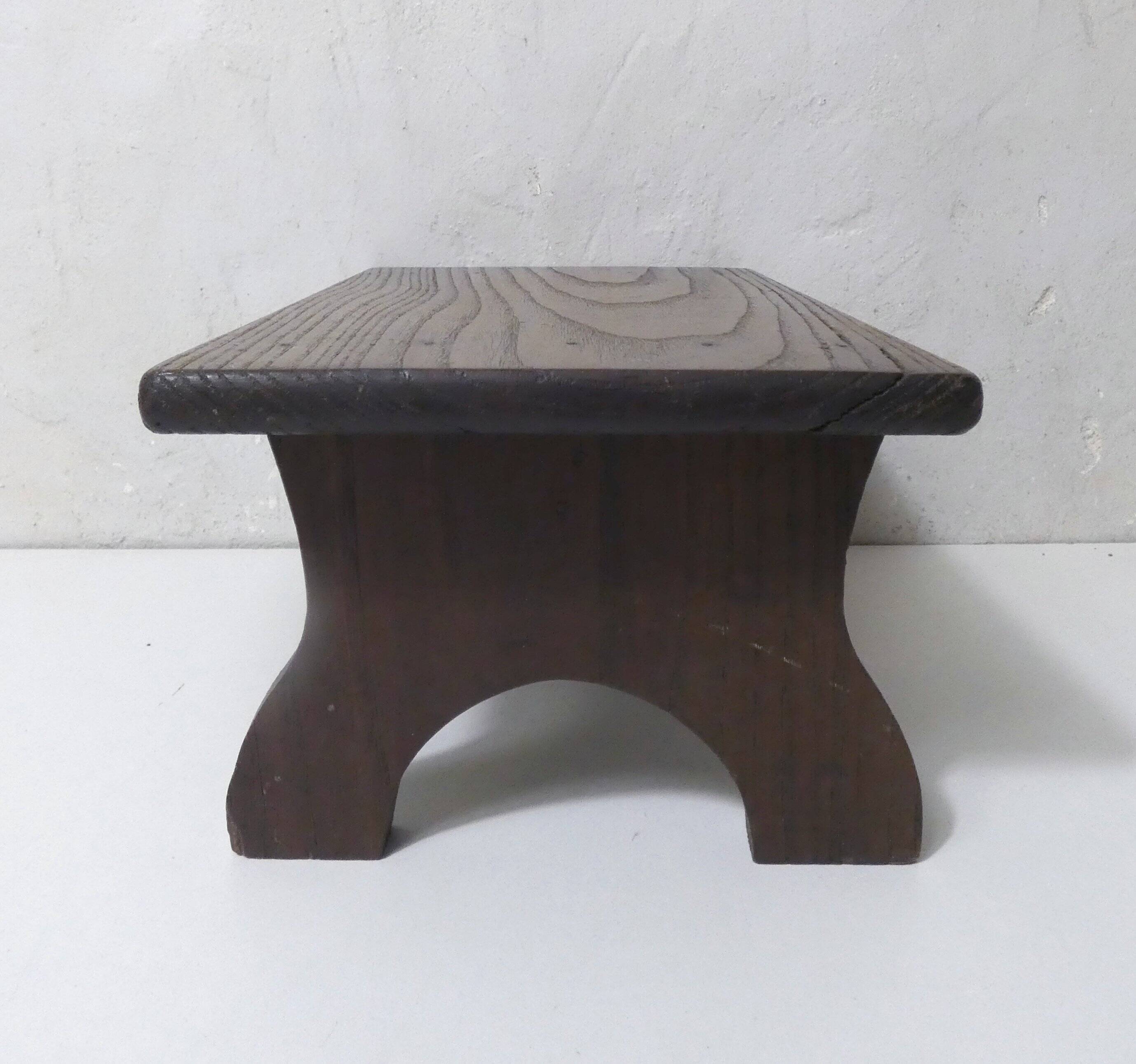 old small solid oak bench vintage step stool