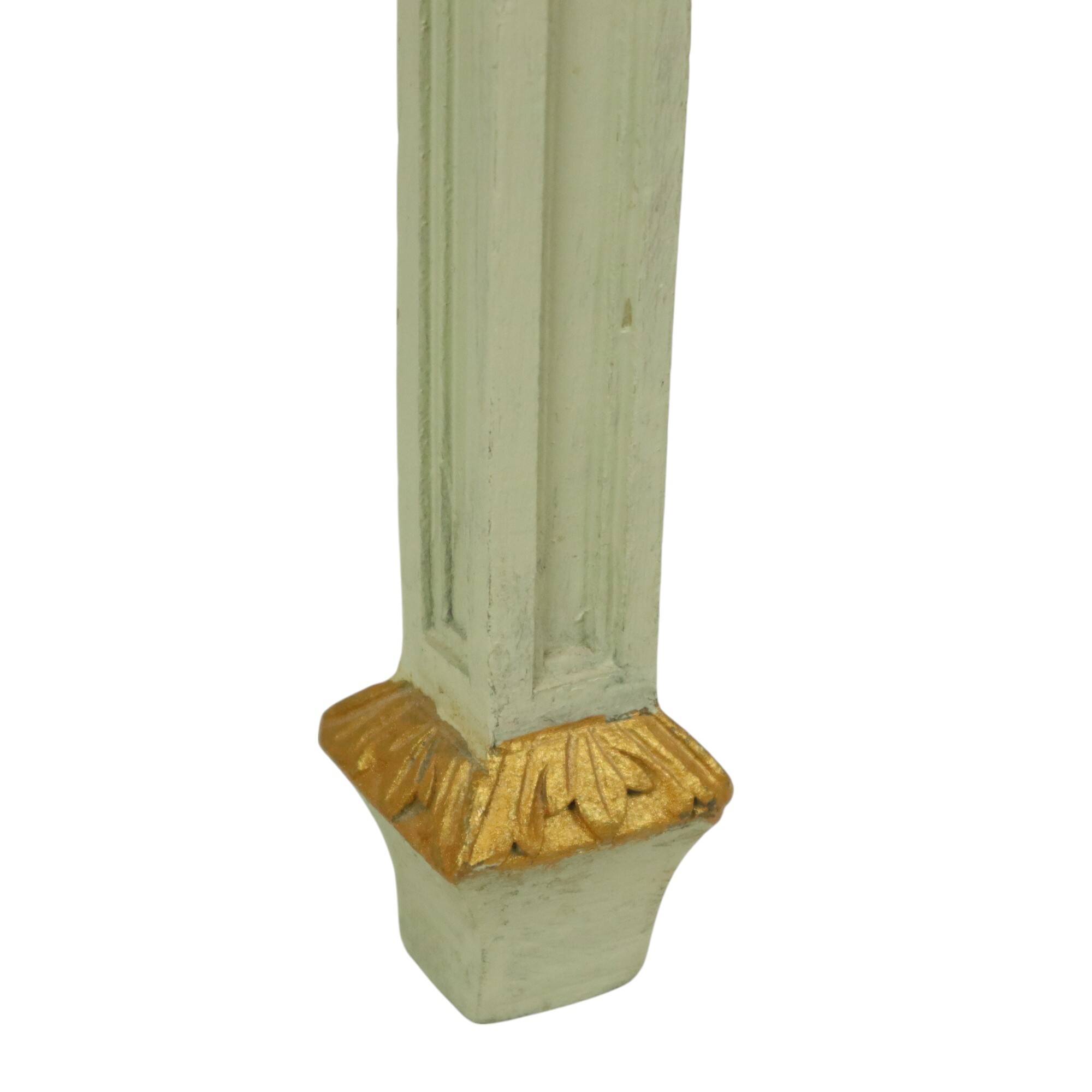 Antique Gilded Side Table Console Green Marble Louis XVI