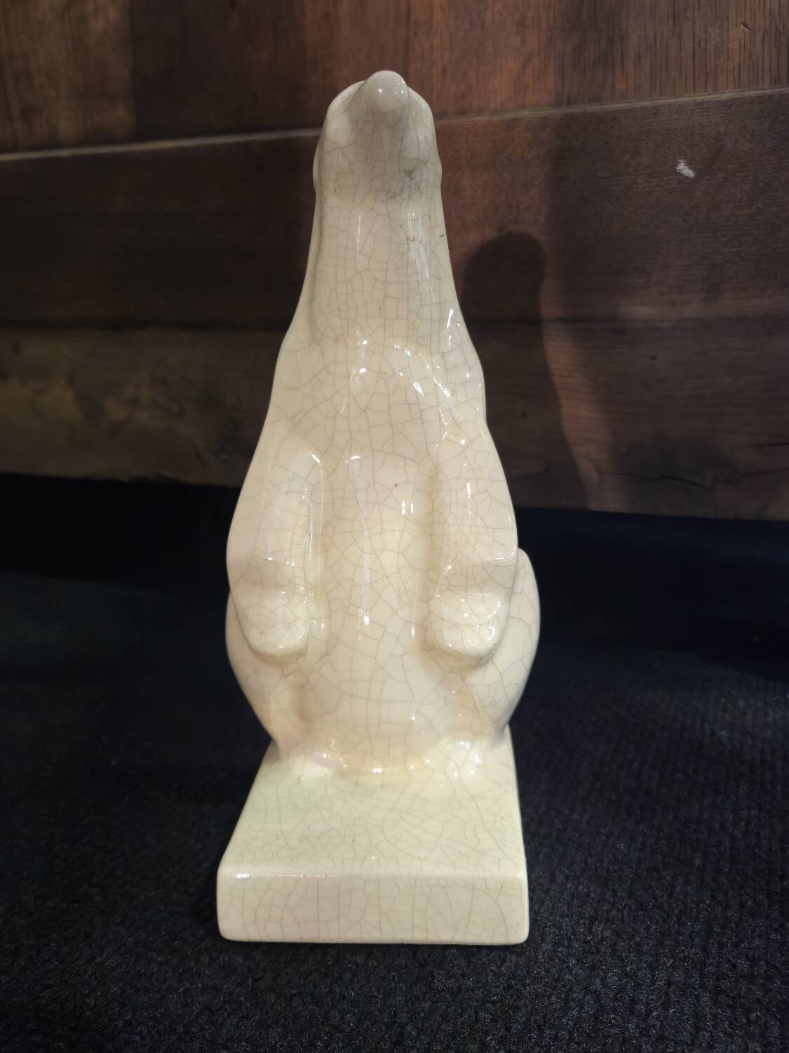 Art Deco Cracked Ceramic Polar Bear Statue