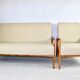 Set of vintage beige boucle sofa and armchair, 1970s