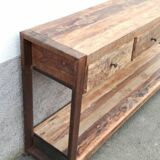 Console with 4 drawers in old wood