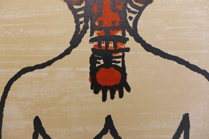 Wifredo LAM, El ultimo viaje del buque fantasma - 8, 1976. Original lithograph signed