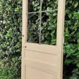 Porte vitrée communication h221,5x90cm ancienne 4 carreaux sans vitrage intérieure