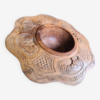 Cup, carved exotic wood mortar