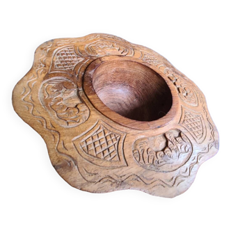 Cup, carved exotic wood mortar