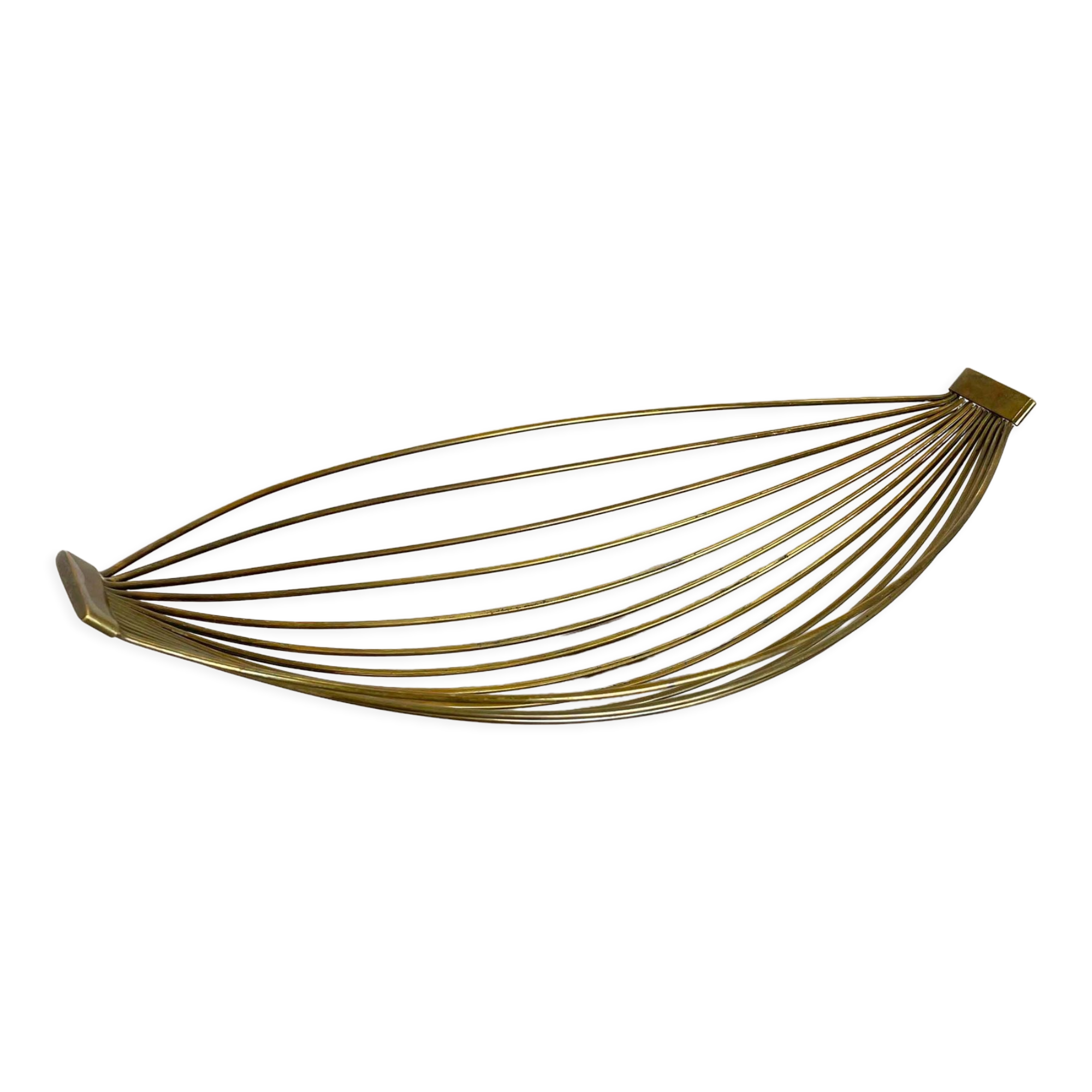 Minimalist Brass Fruit Bowl Shell by Carl Auböck, Austria, 1950s