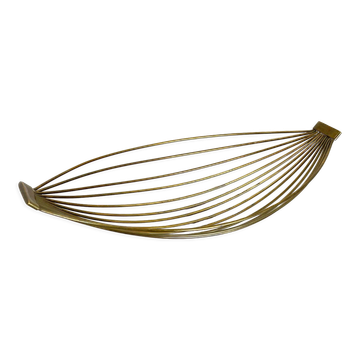 Corbeille de fruits en laiton minimaliste par Carl Auböck, Autriche, années 1950
