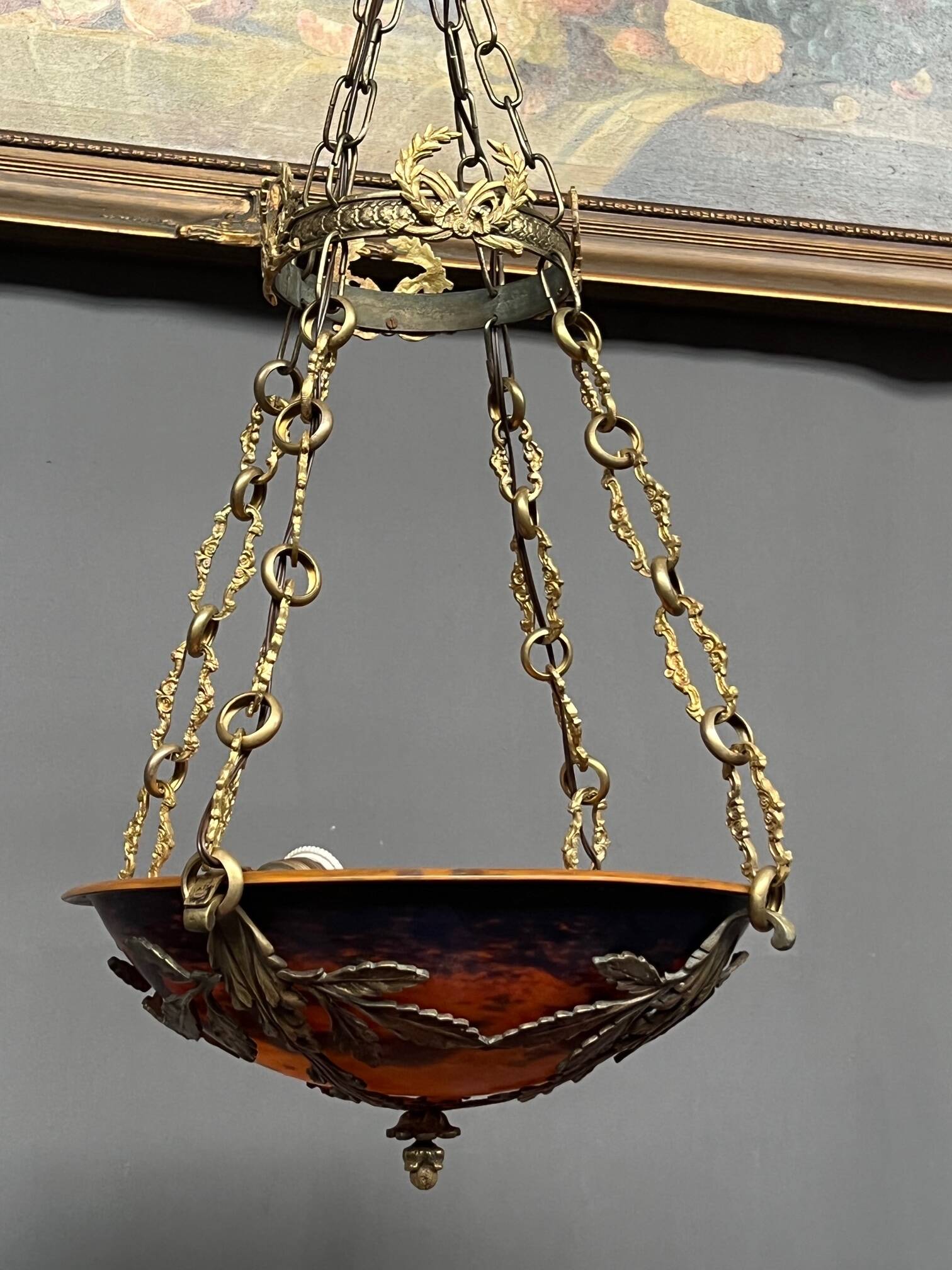 Magnificent Art Deco chandelier signed "Noverdy France".