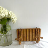 Rattan coat rack