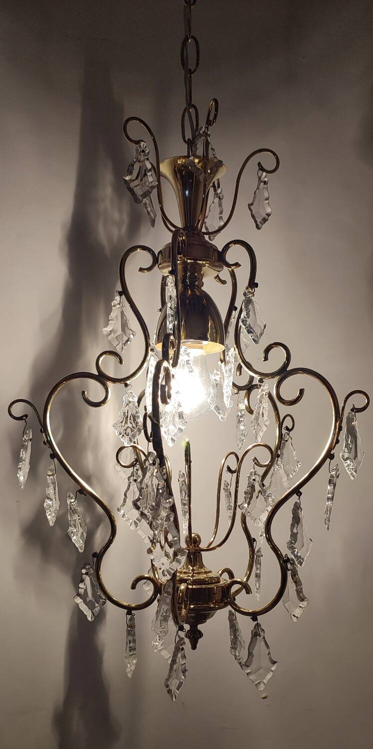 Plafonnier en cristal. Espagne, années 1950.