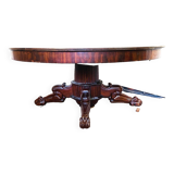 Napoleon III dining table in mahogany and 19th century veneer