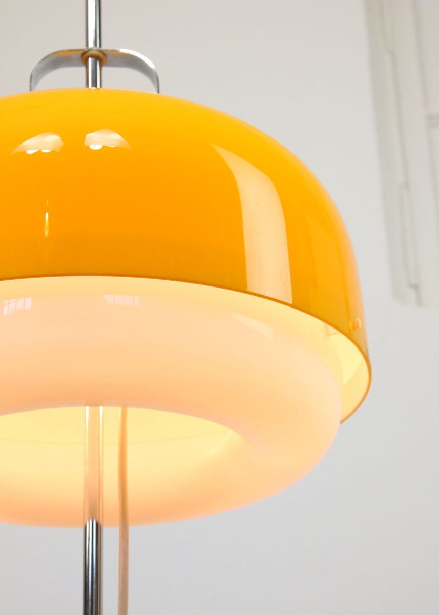 Space Age Yellow Medusa Floor Lamp by Luigi Massoni for Guzzini, 1970s