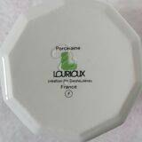 Lourioux porcelain jam jar signed Philippe Desportes