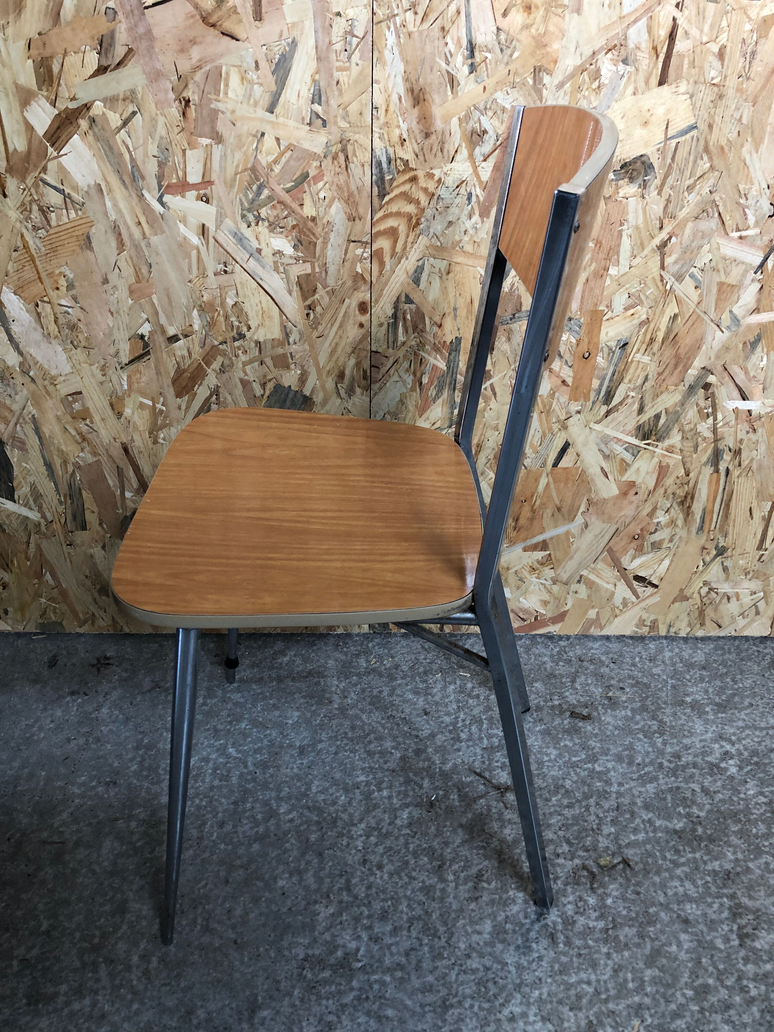 Chair feet compass metal chrome in formica brown 70
