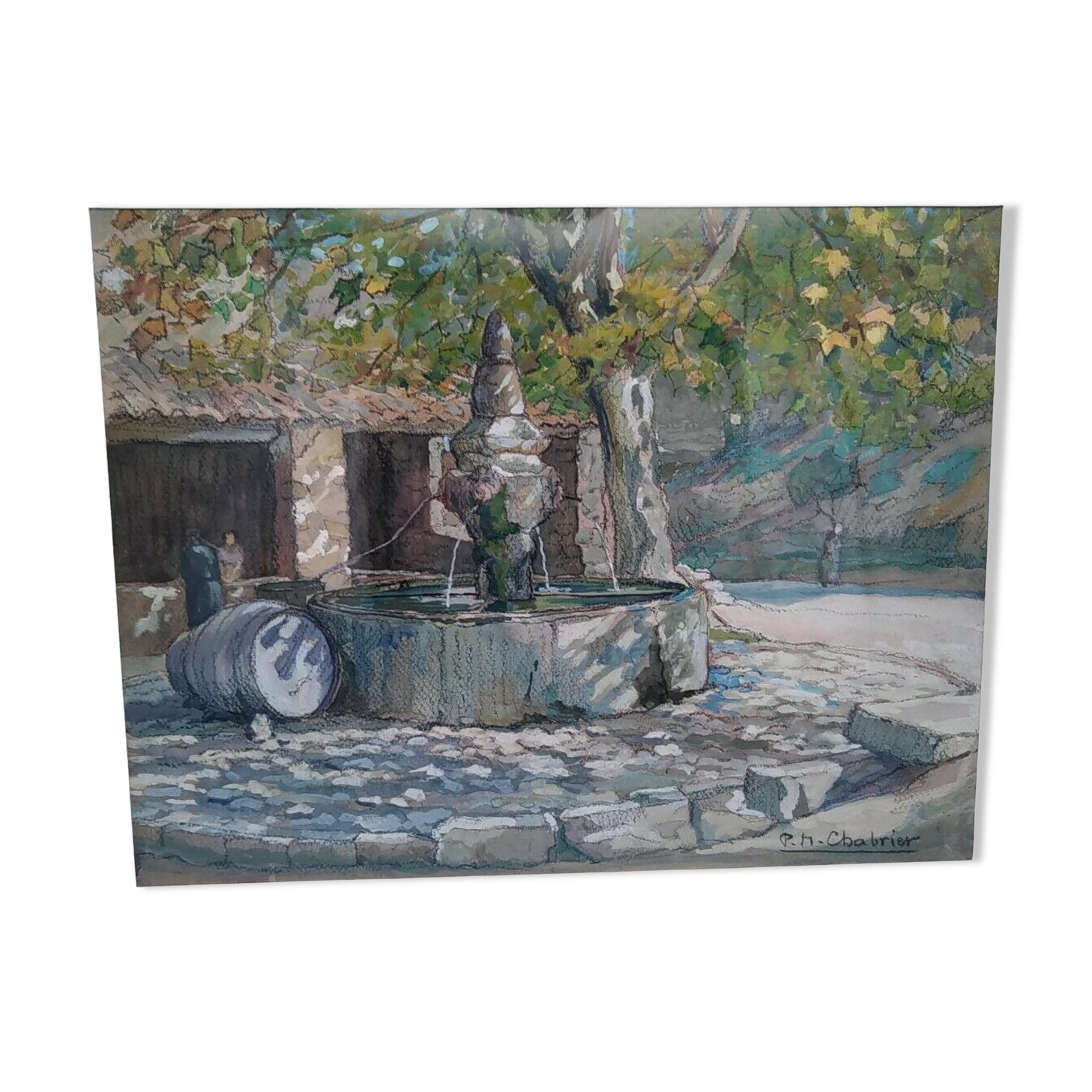 Puyméras fountain and washhouse. Paul Marcel Chabrier . Watercolor and gouache .