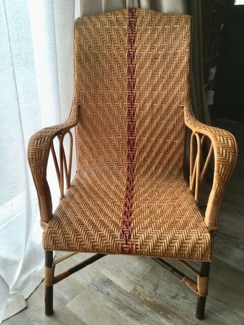 Fauteuil en rotin d'époque