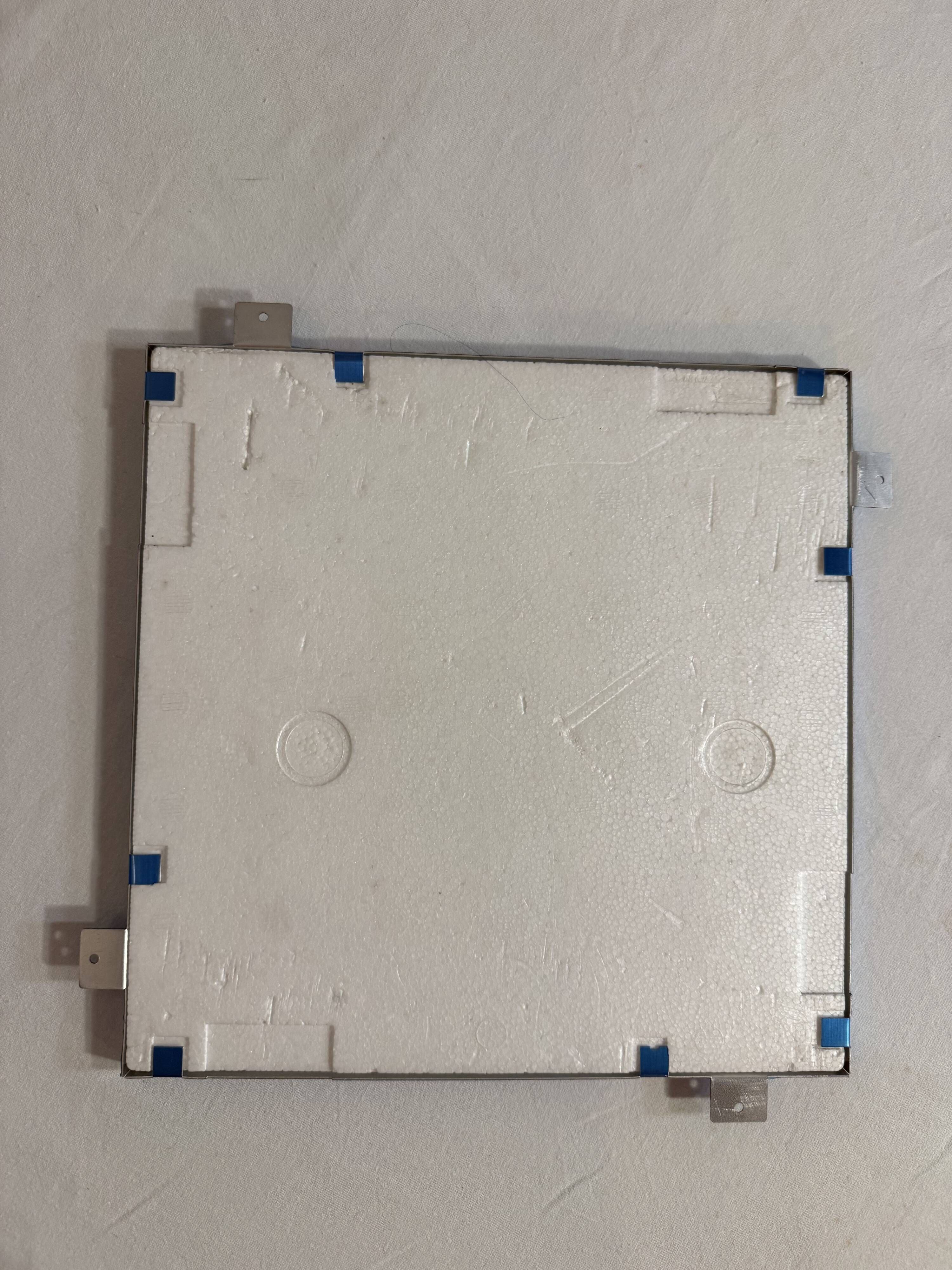 Set of 6 Space Age wall plaques, made of metal, geometric patterns.