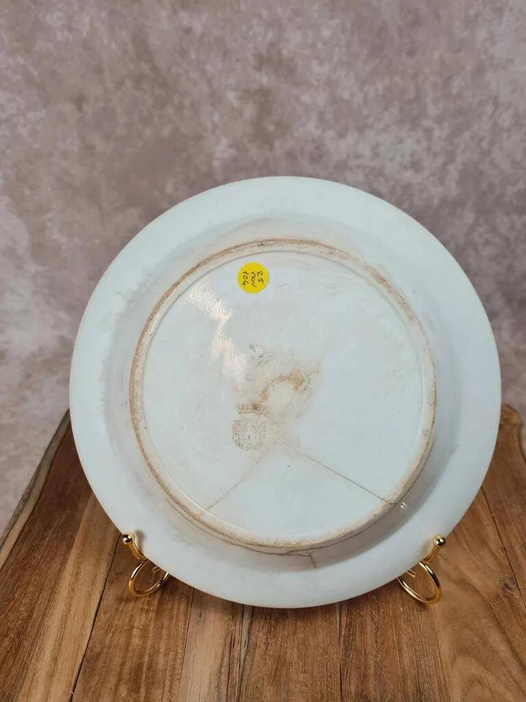 Antique Gien deep plate – floral pattern