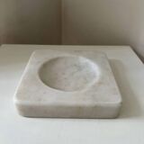 Vintage Italian hard stone white marble empty pocket