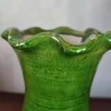 Enamelled vase in handcrafted pottery