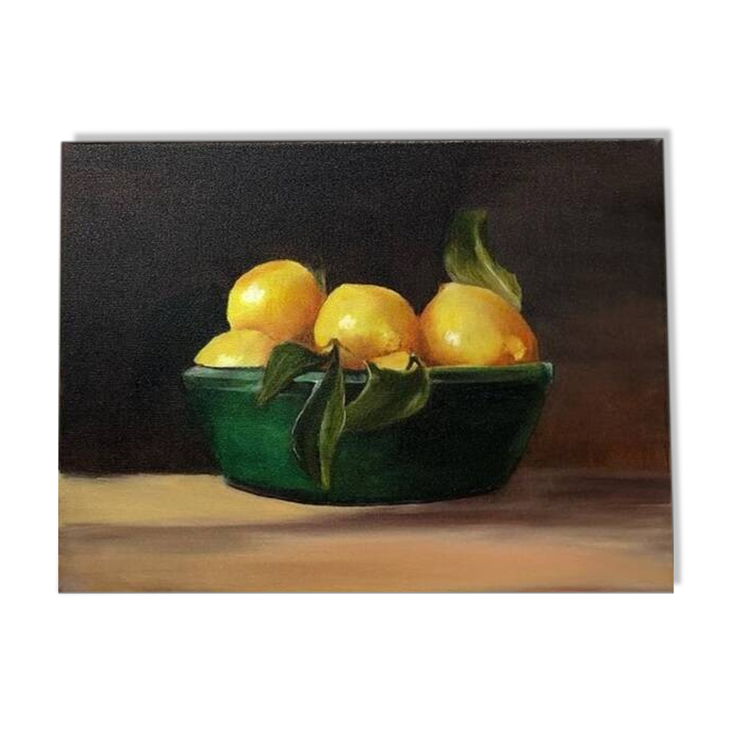 Oil painting on canvas still life "Lemons"