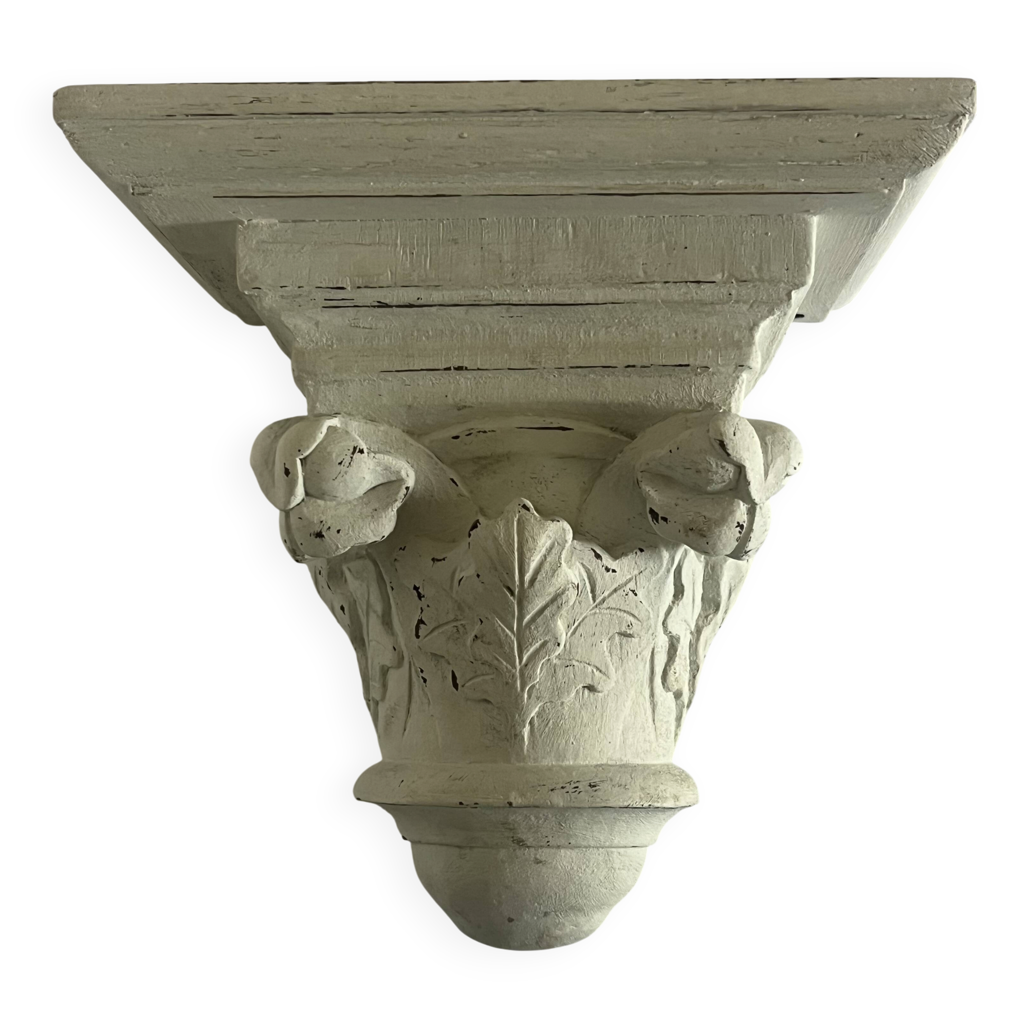 Carved wooden wall bracket