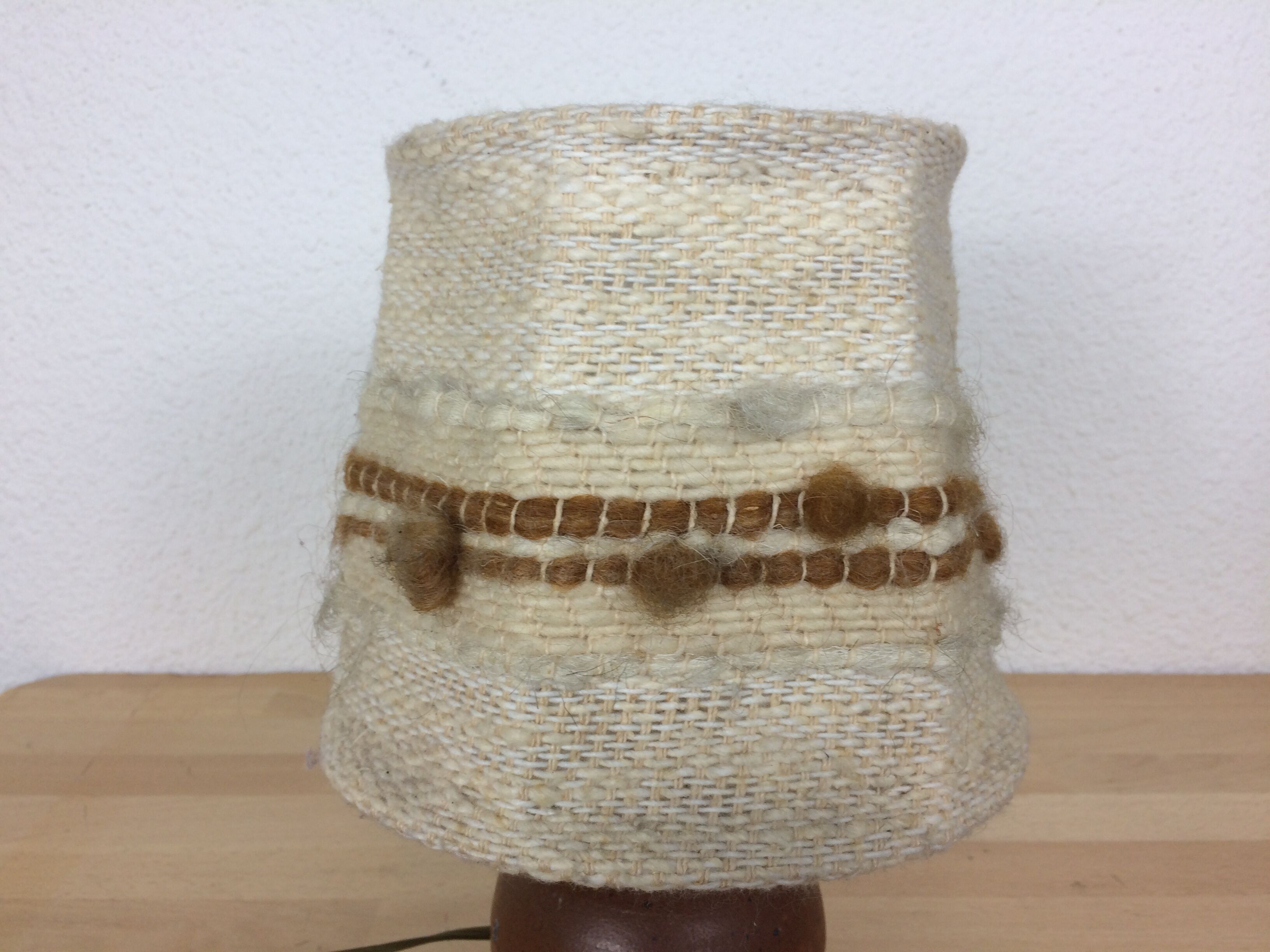Sandstone ball lamp and wool day lampshade