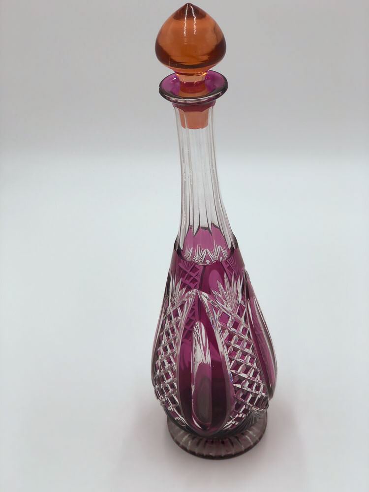 Colored crystal decanter