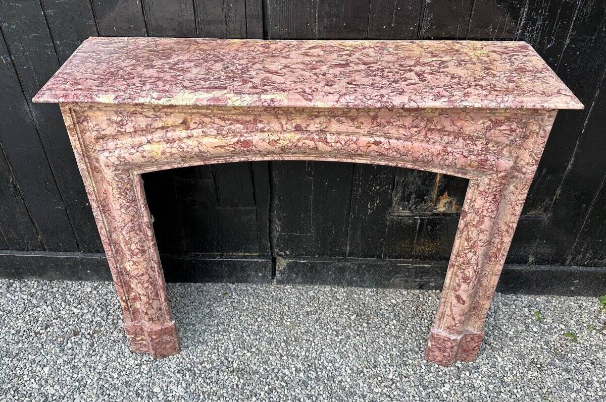 Louis XIV Style Fireplace In Purplish Brocatelle Marble Circa 1880