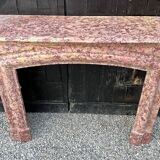 Louis XIV Style Fireplace In Purplish Brocatelle Marble Circa 1880