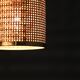 Vintage cane and brass ceiling lamp, 1980s, Italy.