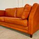 Vintage retro Danish 3 person cognac leather sofa