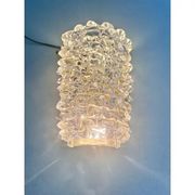 A Pair Barovier Art Deco Rostrato Clear Italian Murano Glass Wall Sconces