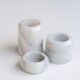 Trio of marble candle holders, 80s