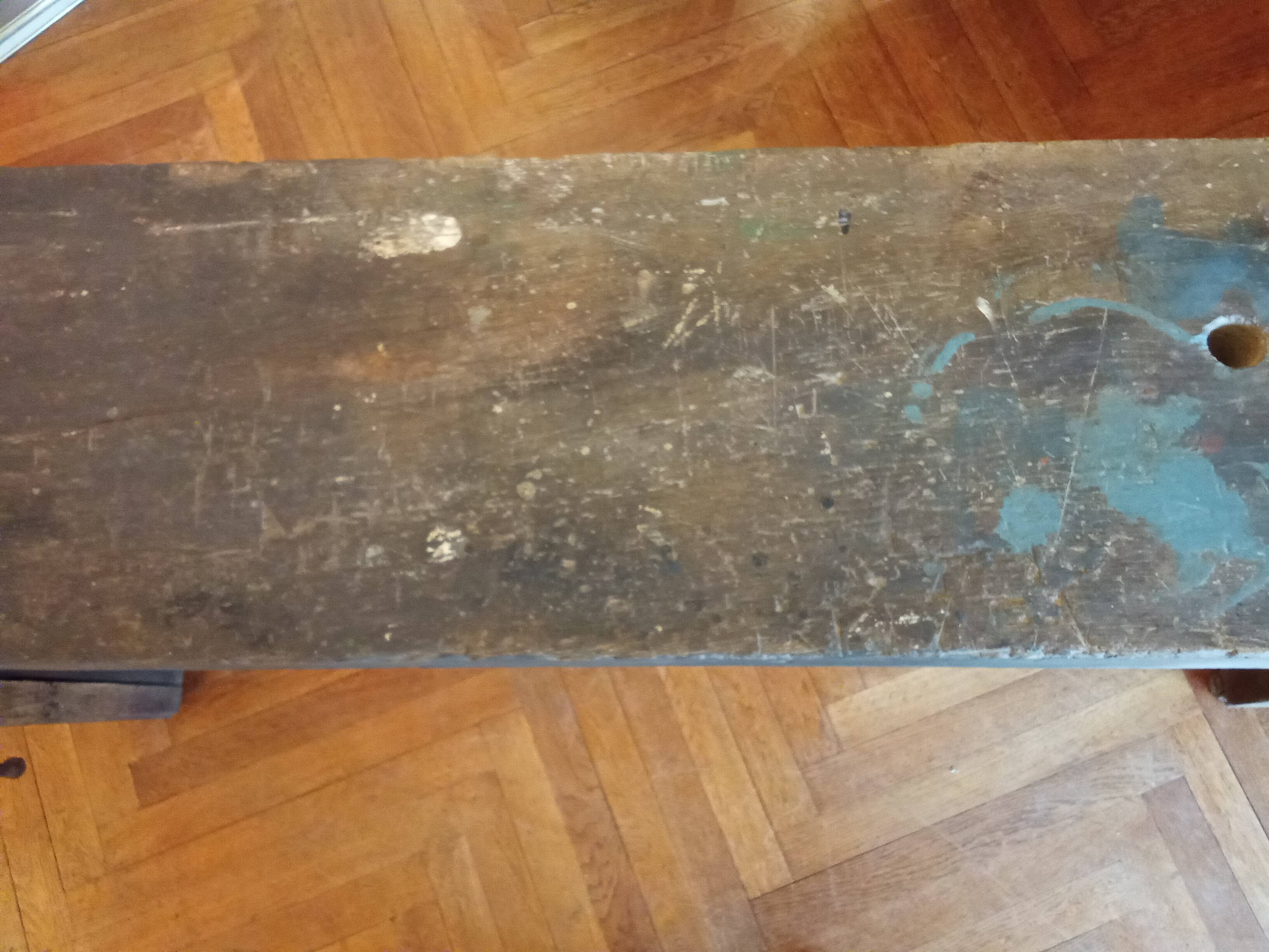 Old carpenter's workbench for furniture making.