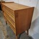 Commode vintage en bois et rotin