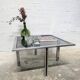 Metal and smoked glass coffee table