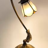 Tiffany-style bronze lamp from the mid-20th century.