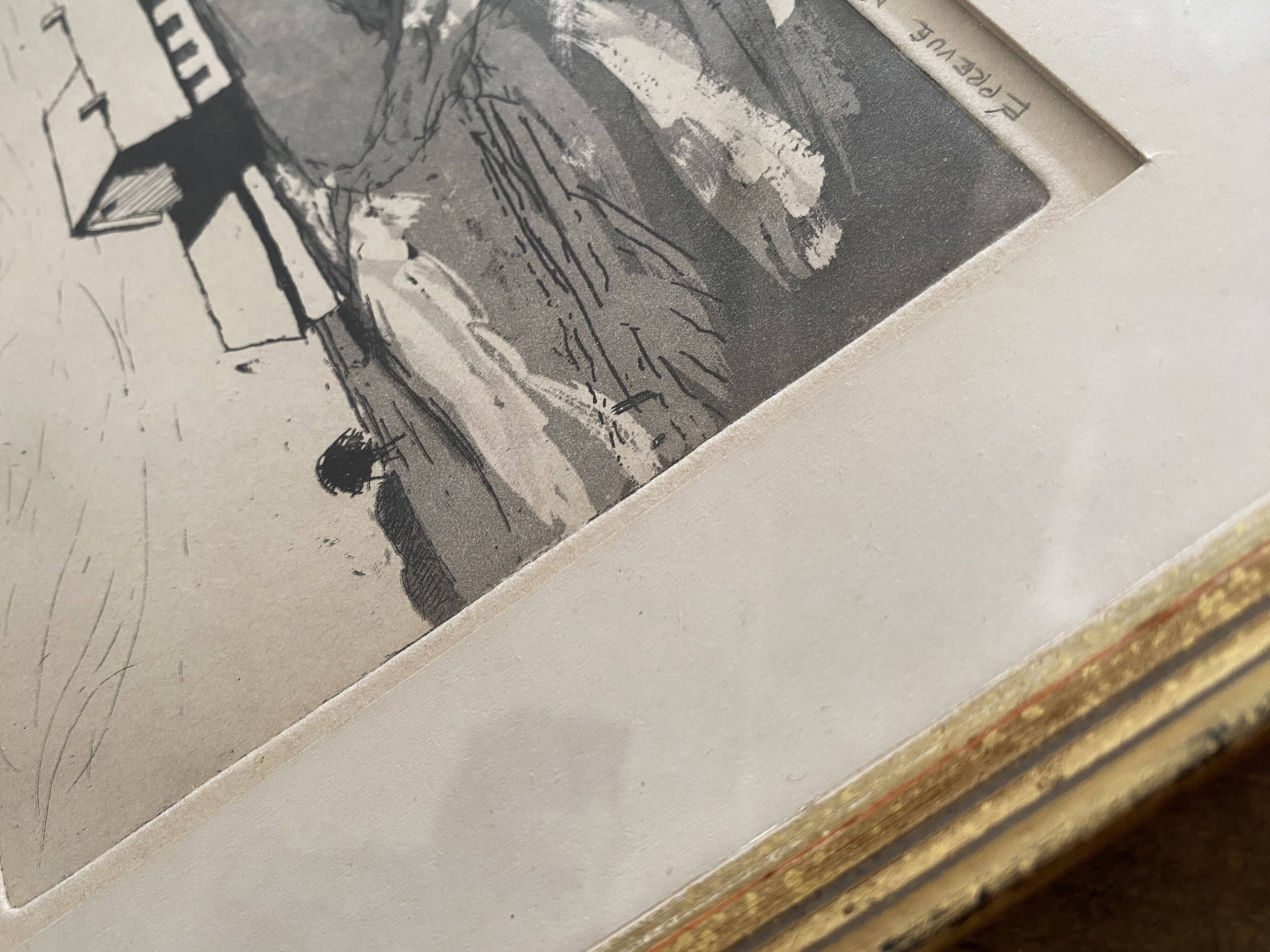 Engraving by Bo Rydstern, 1980s, under glass