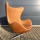Original Fritz Hansen Egg chair from 1983 in perfect condition, new!! Rustic Cognac Camel Leather