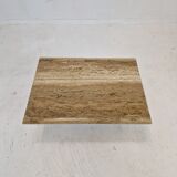 Italian coffee or side table in travertine, 1980s