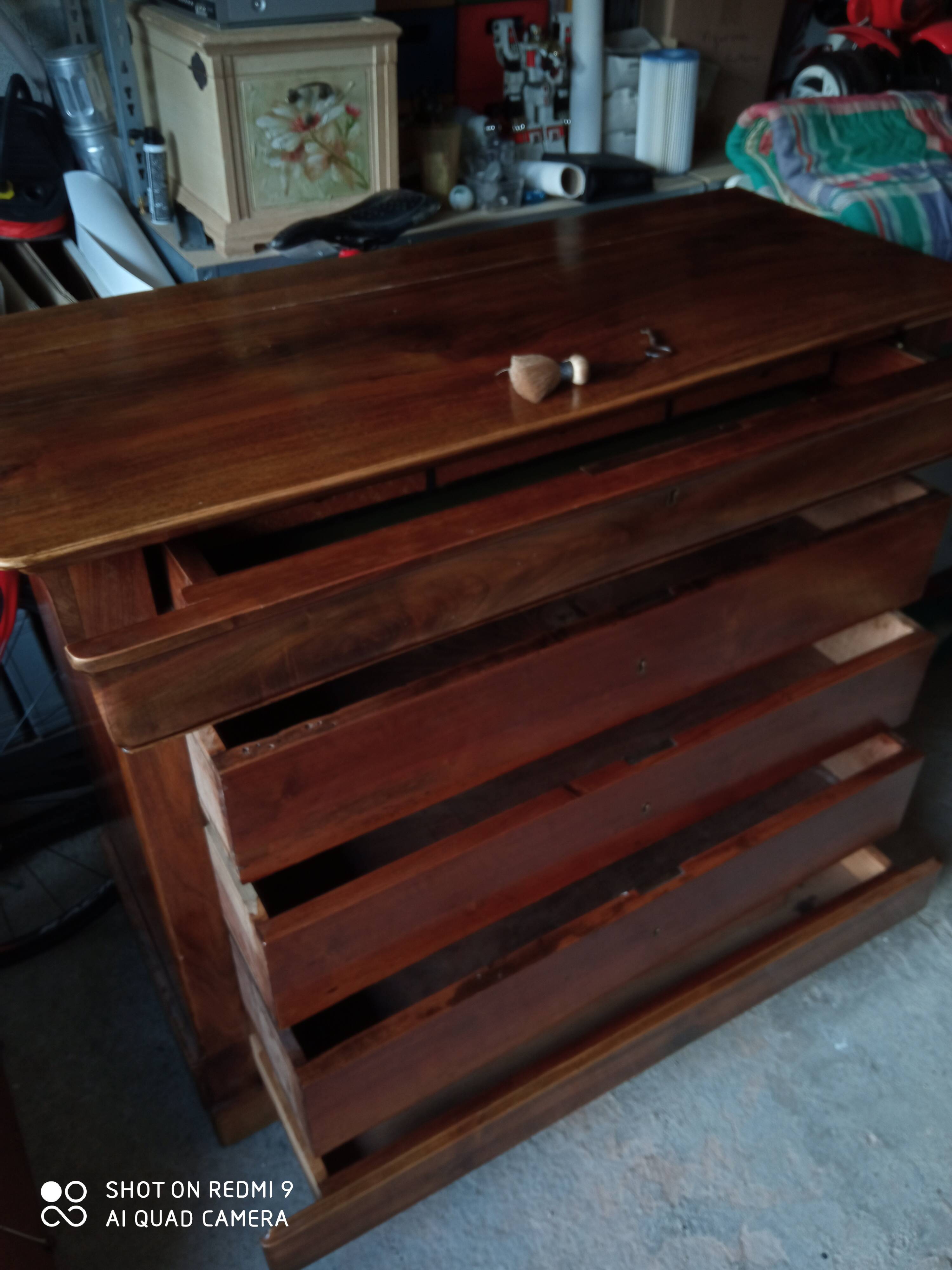 Walnut Louis Philippe writing chest of drawers