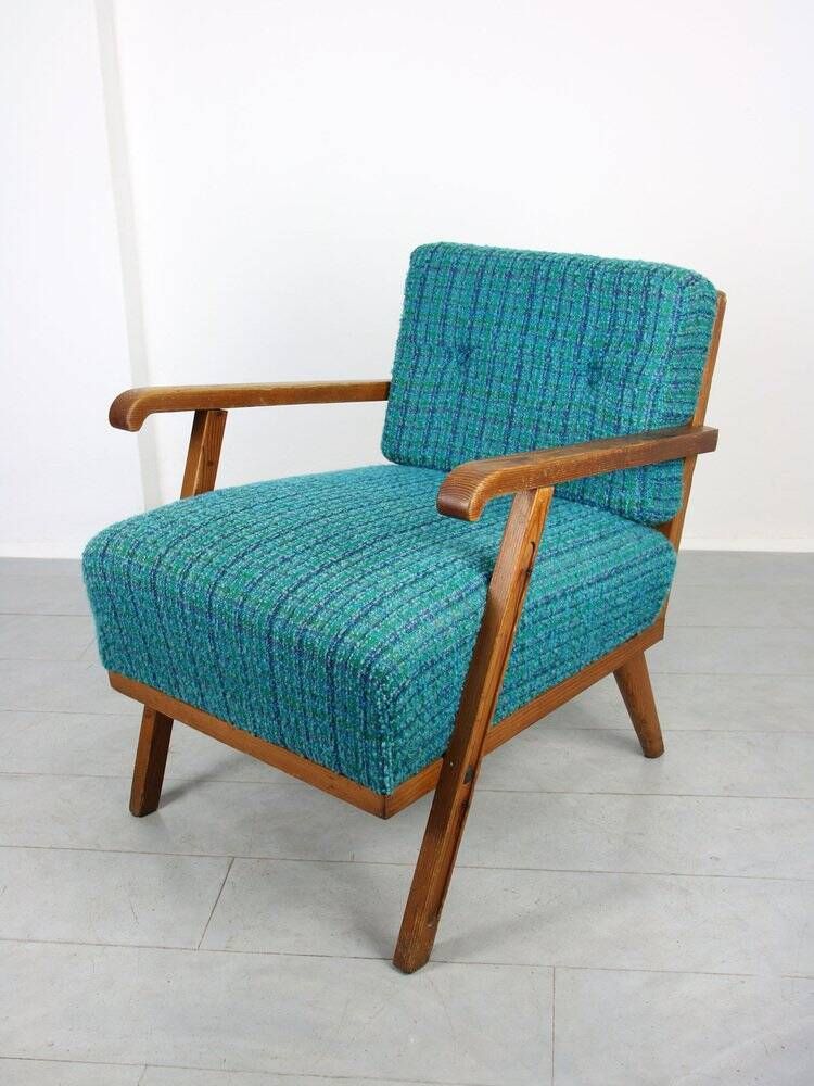 Fauteuil danois bleu des années 50