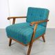 Fauteuil danois bleu des années 50