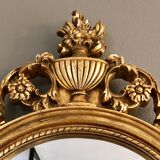 Oval gilded mirror baroque style