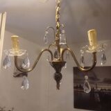 3-spoke brass chandelier