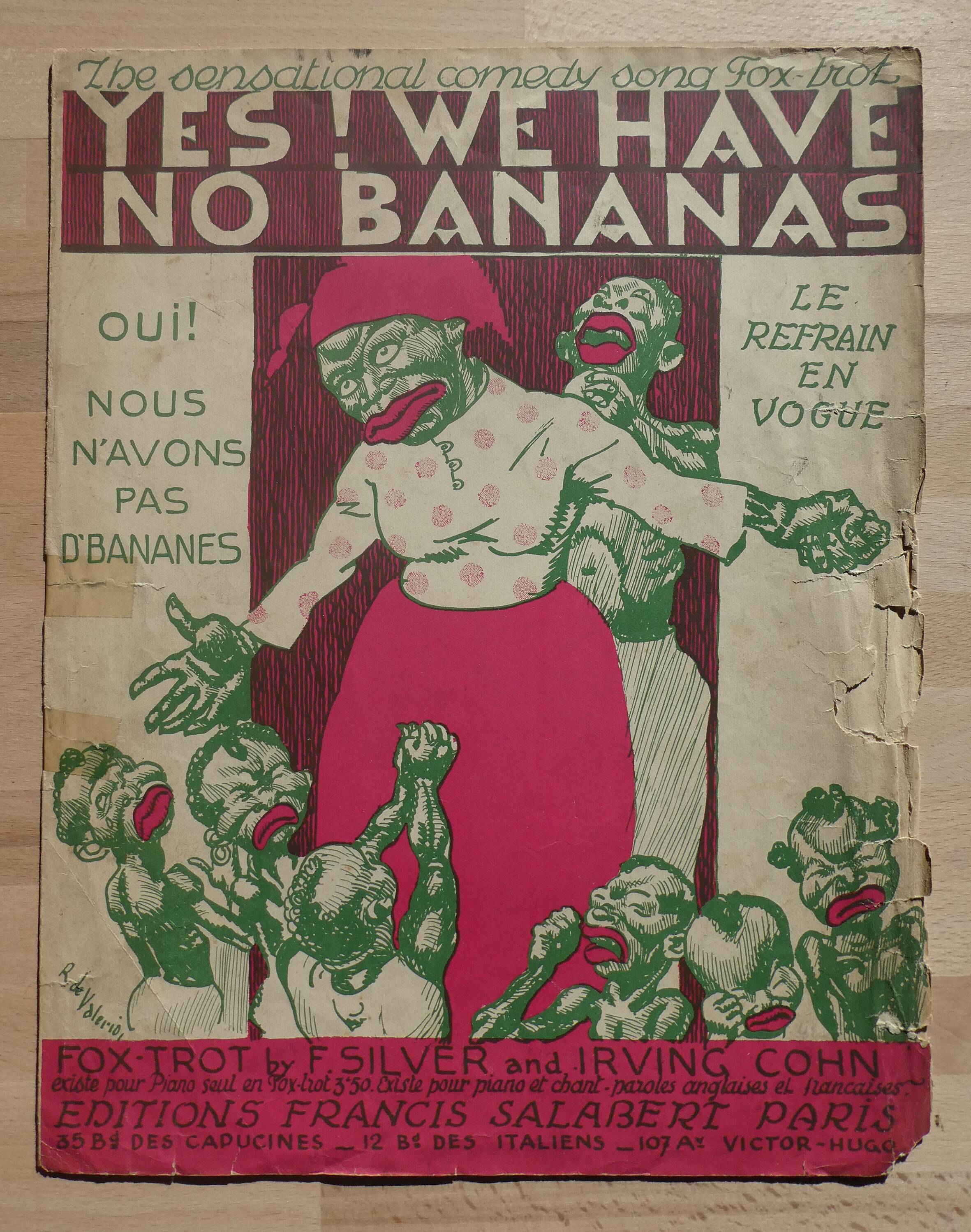 Old poster "Yes We have no bananas" - Ed. F. Salabert Paris