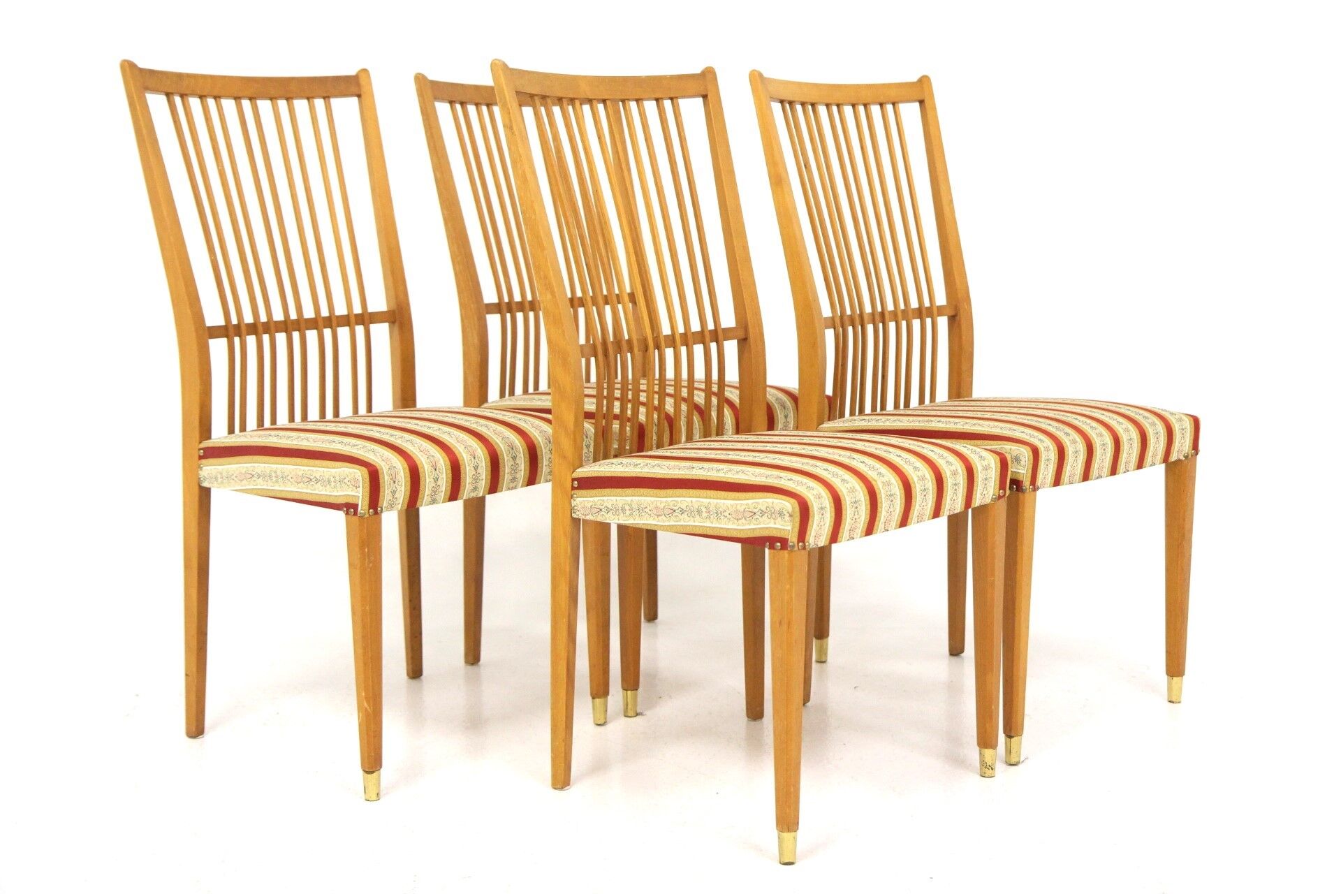 Set of 4 beech chairs, Sweden, 1960